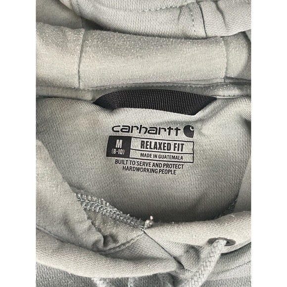 Carhartt Hoodie Womens Medium Mint Green Relaxed Fit Midweight Logo‎ Sweater - Picture 2 of 11
